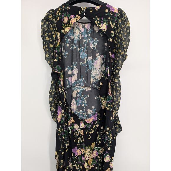 For Love & Lemons Ross Long-sleeve Midi Dress Size XS October Floral #2D455 - Picture 10 of 13